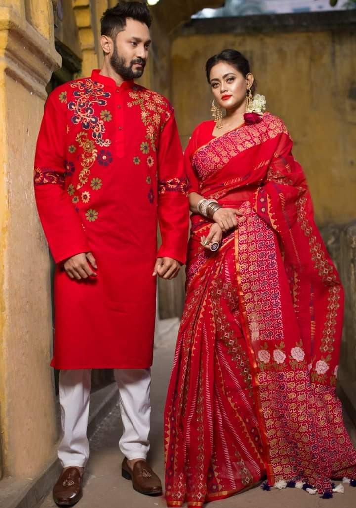 Dhupian  Saree + Punjabi (Couple set)